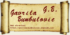 Gavrila Bumbulović vizit kartica